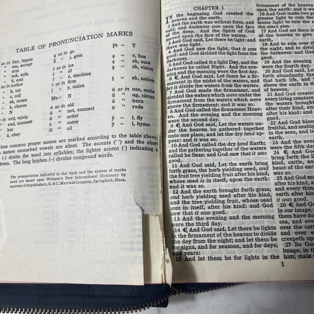 Vintage Holy Bible KJV Zipper Black